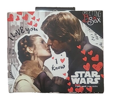 Valentines Day Star Wars Women's Socks in Gift Box  3 Pair Crew Add Message