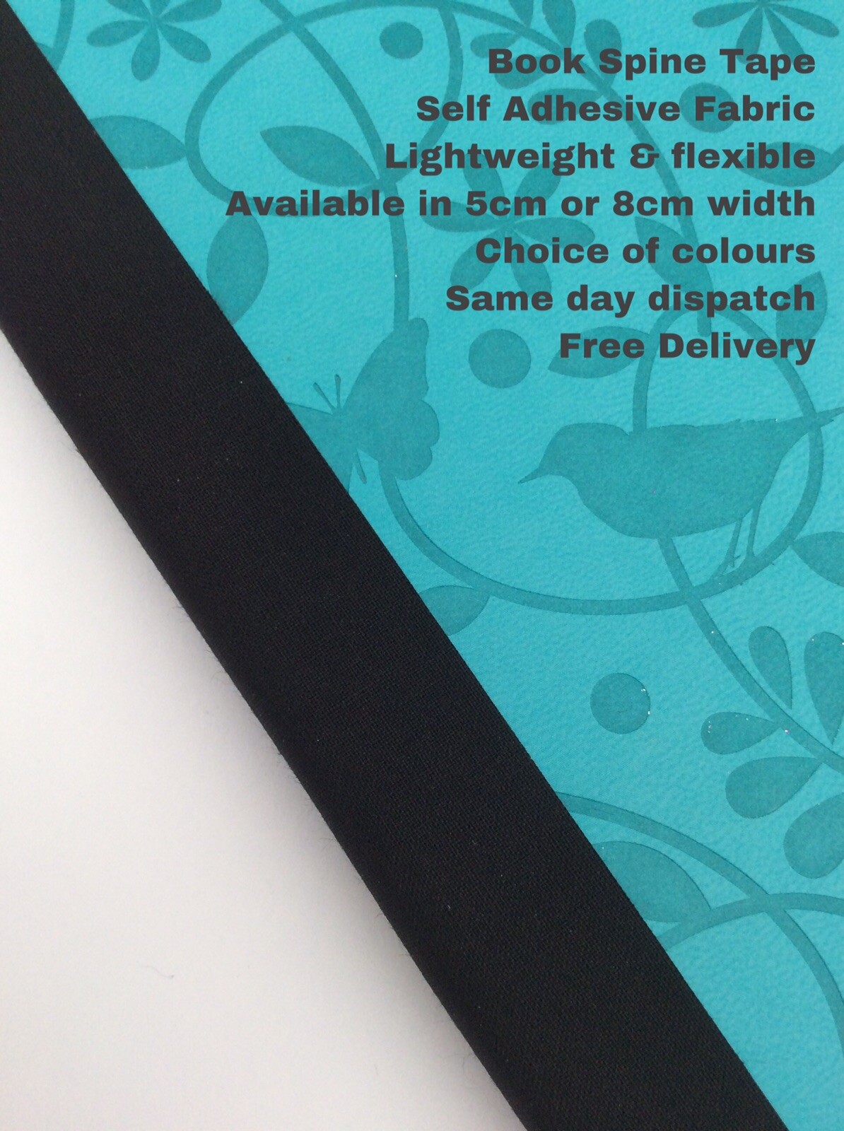 Book Binding Spine Repair Cloth Tape Self Adhesive Choose Width, Colour