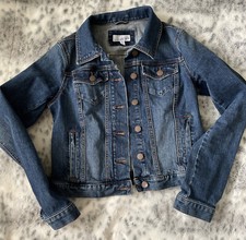 Loft Women’s Xs Denim Trucker Jean Jacket In Classic Indigo Wash