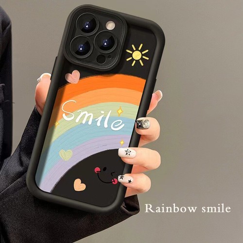 Smiling Rainbow Phone Case For iPhone 15 14 11 12 13 Pro Max XR TPU Cover - Picture 11 of 13