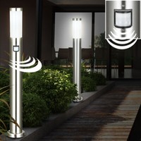 2Er Set Stand Lampen Bewegungs Melder Garten Weg AußEn Steh Leuchten Edelstahl