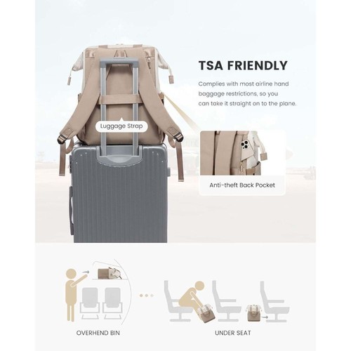 Large Capacity Laptop Bag with Storage Bag Computer Bag Backpack for Women - Afbeelding 7 van 11