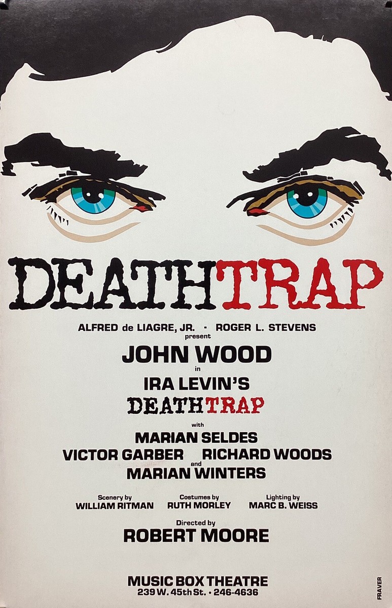 Deathtrap Ira Levin's Vintage Original Window Card Poster 1979