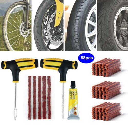 68pcs Tire Repair Kit Car Plug Patch Puncture Flat Tire Repair Truck Motorcycle