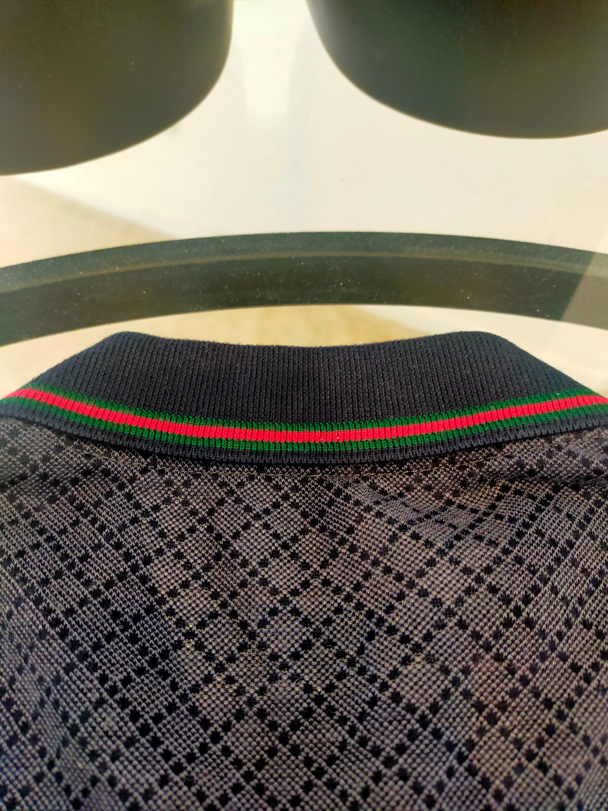 Gucci Diamond Patterned Dark Gray Polo Shirt Size… - image 10