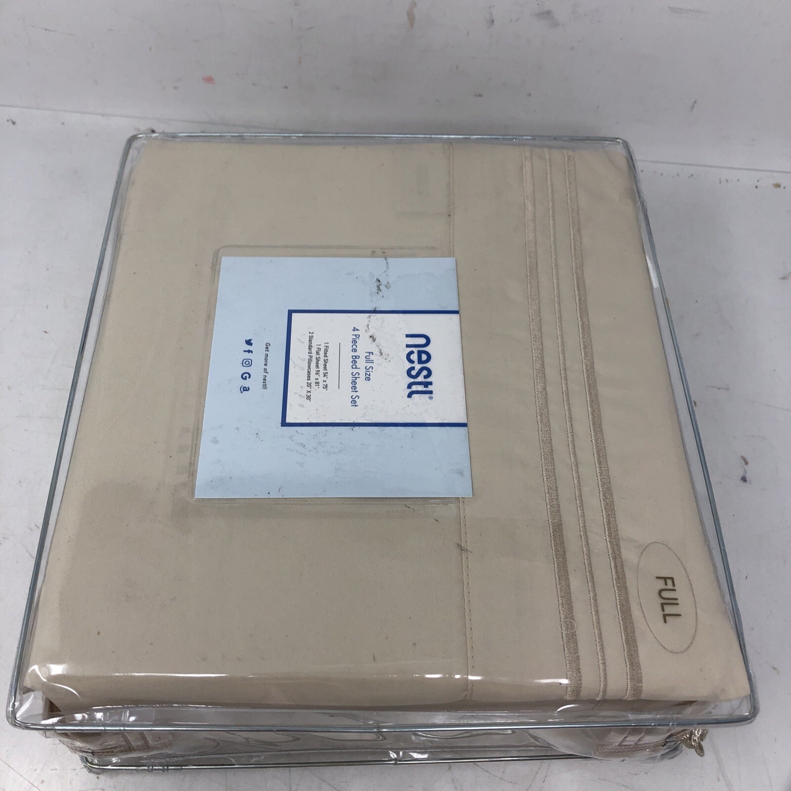 NESTL FULL SIZE 4 PIECE BED SHEET SET BEIGE