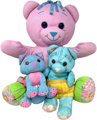 Lot Of 3 Vintage Doodle Pets-Pink Beach Bear, Splash Time Bear, Doodle Cat