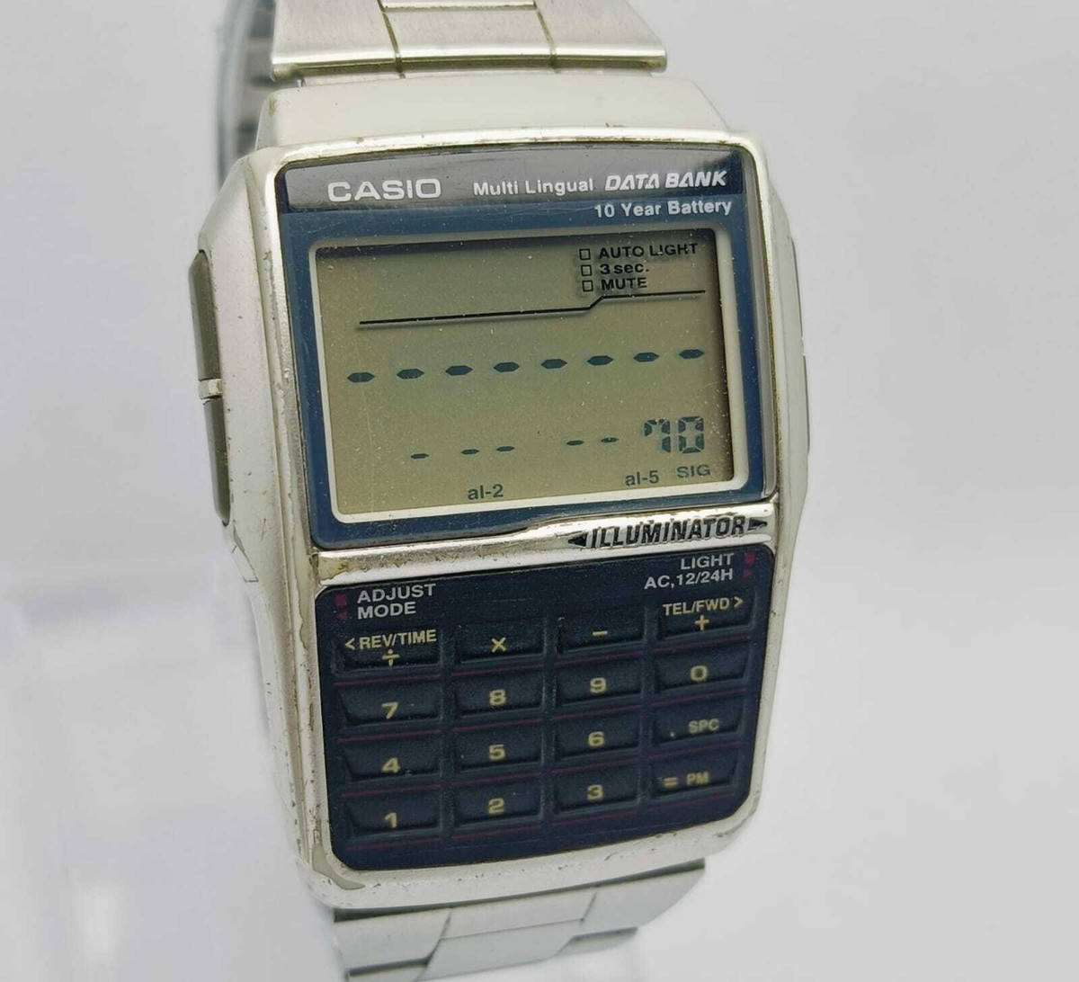 【308】CASIO DATA BANK DBC‑32 レトロ名作！ Casio DBC-32 Multi Lingual Mod.2888 Data Bank Calculator Vintage