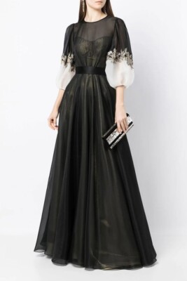 Jenny Packham inspired black gown medeline black maxi dress