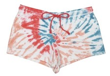 Jenni Intimates Tie Dye Swirl 100 Cotton Drawstring Waist Pajama Shorts NWT