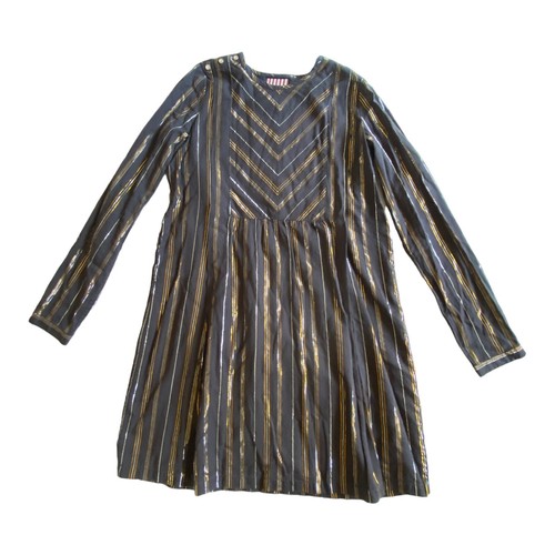Scotch & Soda Girl Dress Black Gold Silver Detail Long Sleeve Lined Size 12