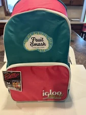 Igloo “Stay Cool” Retro Jade/Magenta Backpack Cooler NEW