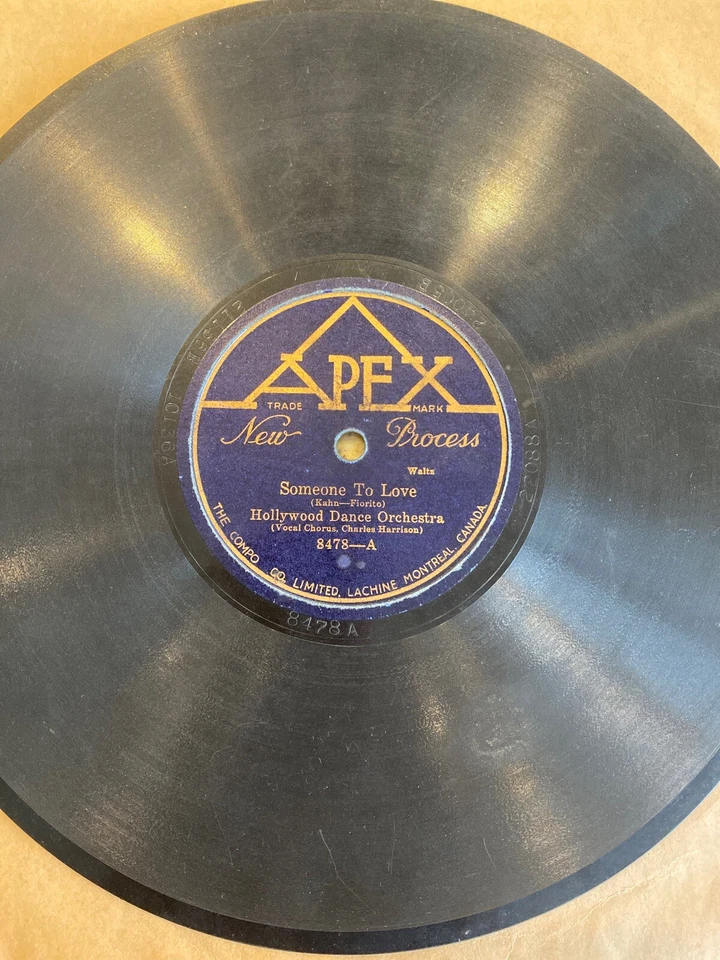 Hollywood Dance Orchestra 78 rpm APEX 8478 Someone to Love 1925 V+ - Image 2 of 4