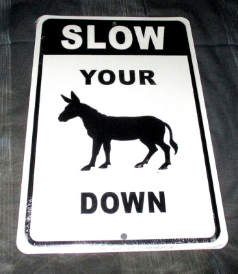 SLOW YOUR ASS DOWN Embossed Metal Sign #1 - NEW