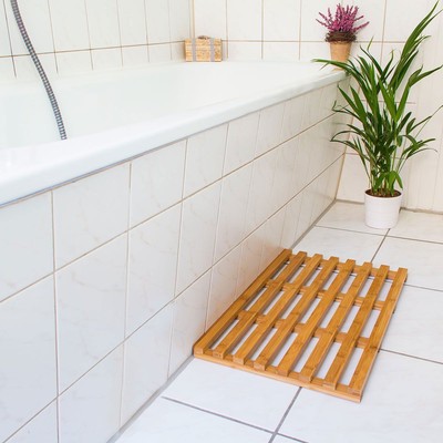 Wooden Slatted Duck Board Bathroom Bath Shower Floor Mat Non Slip