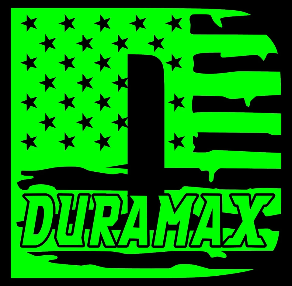 Calcomanía de vinilo troquelada bandera americana DuraMAX personalizada varios colores y tamaños Foto 4 de 4