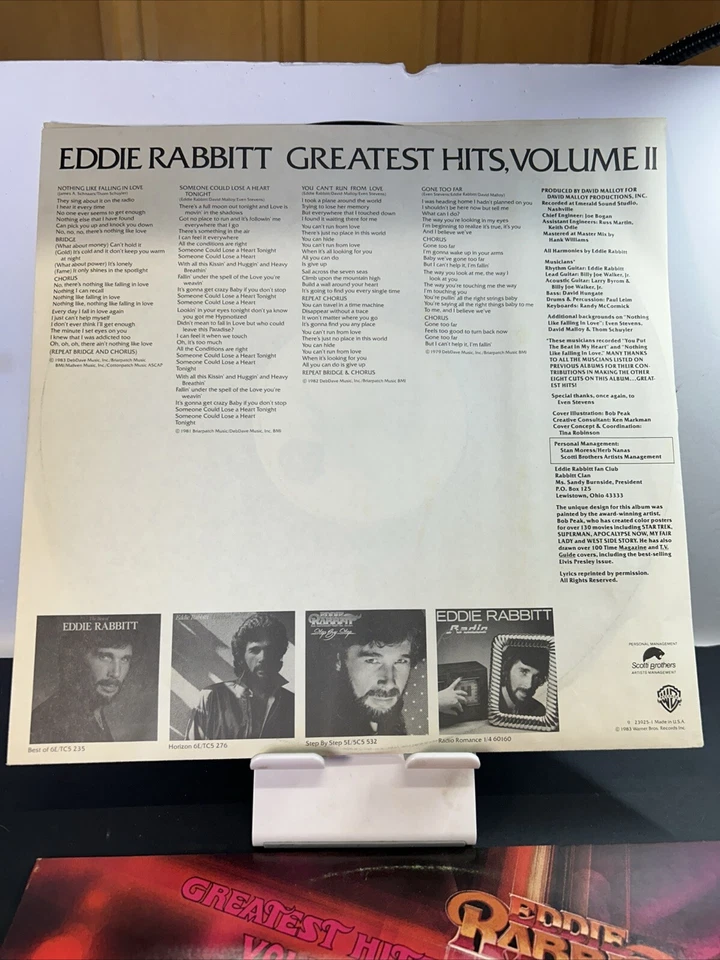 Eddie Rabbitt Greatest Hits Vol. II 1983 LP Vinyl Foto 4 de 4