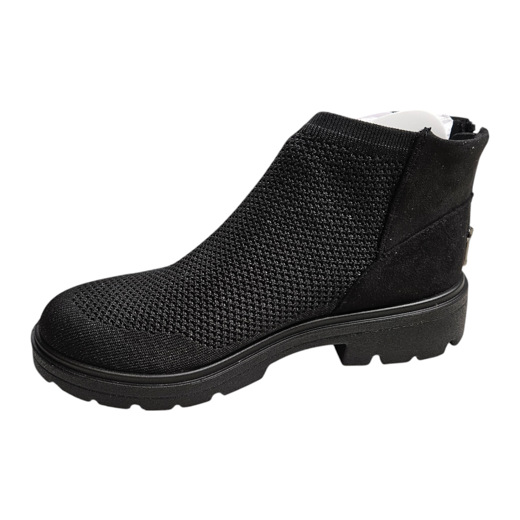 Bzees for LifeStride May Ankle Boots Women's 8M Black Knit Fabric Sparkle  New