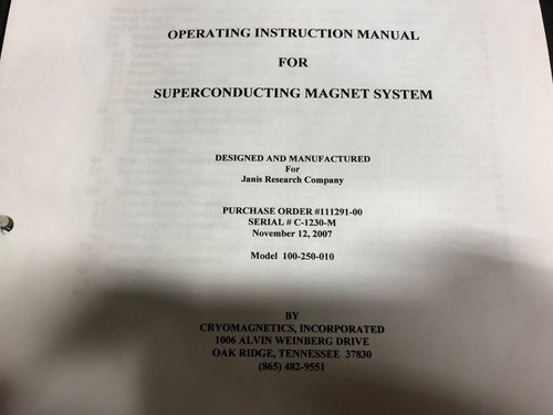 Super Vari Temp Janis Cryostat System with Superconducting Magnet - Picture 11 of 12