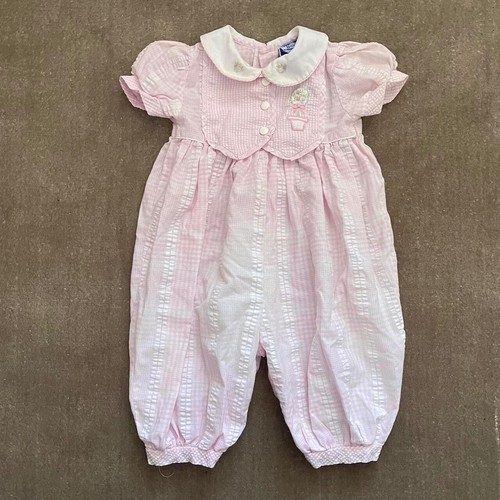 Vintage Carriage Boutiques Baby Girl Romper One Piece Pink Outfit