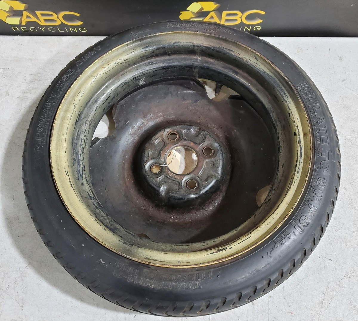 1990-1992 Mazda Miata Compact Spare Wheel Tire 14x4 OEM MAZDA