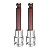 "2X 10Mm Kugelkopf 1/2\" Sechskant-Bit-Set S2 Stahl FüR CR-V"
