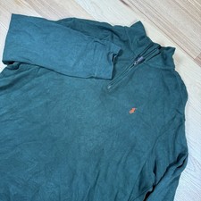 VINTAGE Polo Ralph Lauren Quarter Zip Sweater Mens XXL Green USA Made