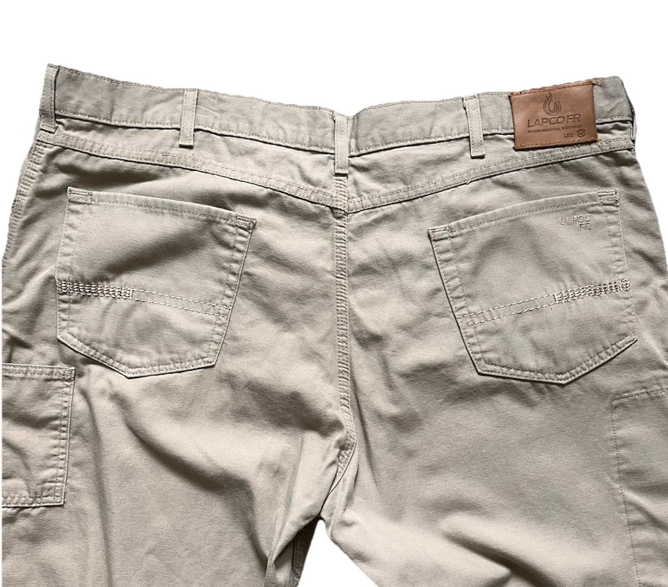 Pantalón de trabajo Lapco FR para hombre NFPA Cat2 resistente al fuego 7 bolsillos cremallera lateral 42x32 Foto 4 de 4