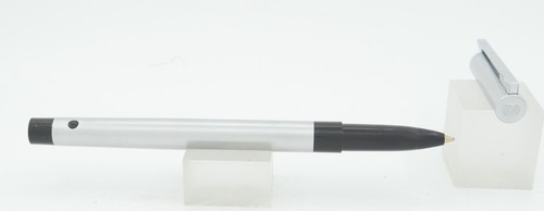 Waterman Stainless Steel & Black w/Chrome Trim Rollerball Pen - 1980's - France