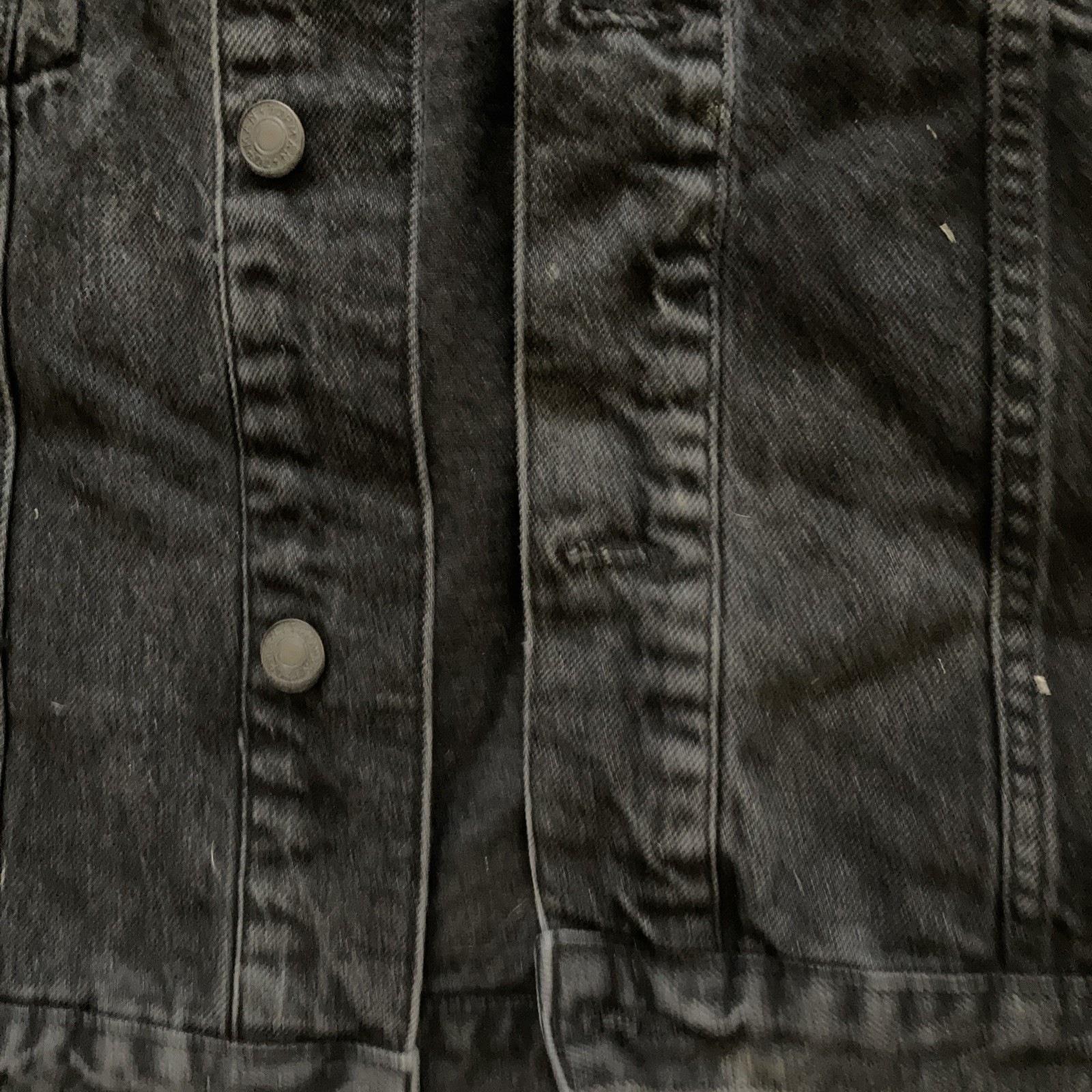 Topman Men's Black Jean Jacket, Solid, Button Clo… - image 6