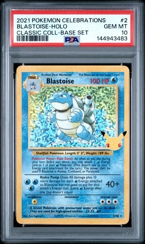 2021 Pokemon Celebrations Blastoise Holo Classic Collection Base Set #2 PSA 10