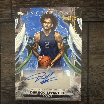 2025 Topps Inception Dereck Lively Auto Blue /25 #AC-DL Dallas Mavericks