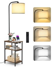 Floor Lamp with Table, 12W LED Bulb, Charging Station, 3 Color Temperatures