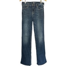 Hollister Mid Rise Boot Jeans Women  s 9L W29 L34 Soft Stretch Dark Wash