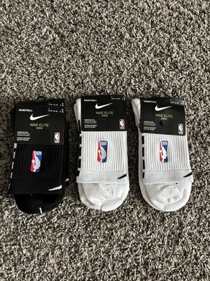 Men s NBA Authentic Mid-Length Socks Size L (8-12) 3-Pack White/Black