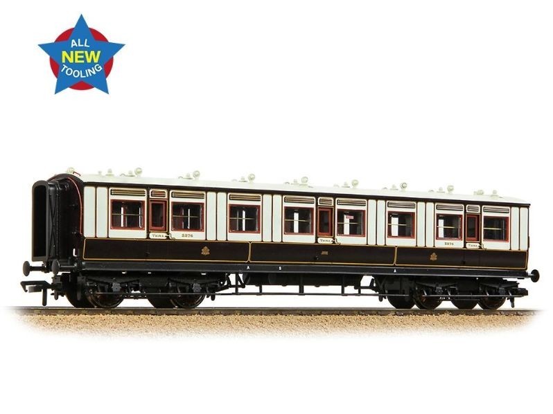 Bachmann 39-870A LNWR 50ft Arc Roof 3rd Corridor Coach Dark Claret & White
