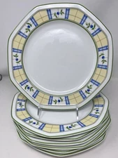 Studio Nova Gingham Blue Dinner Plate 10 3/8”
