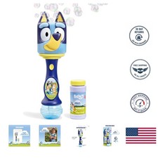 Exciting BLUEY Bubble Wand with Lights, Sound Bubble Solution - Perfect for 3