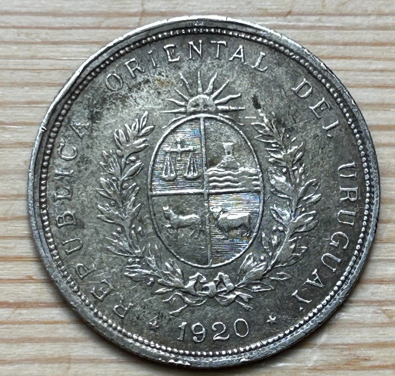 NICE DETAILS SILVER 20 CENTESIMOS URUGUAY 1920
