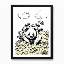 Panda Bear 2 Art Print Framed Wall Art Poster Canvas Print Picture