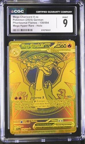 2025 Mega Charizard Glurak X ex #130/094 mega hyper rare no PSA CGC 9 Deutsch