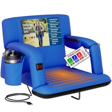 ALPCOUR HEATED RECLINING STADIUM SEAT BLEACHERS WIDE BACK 21" - ROYAL BLUE