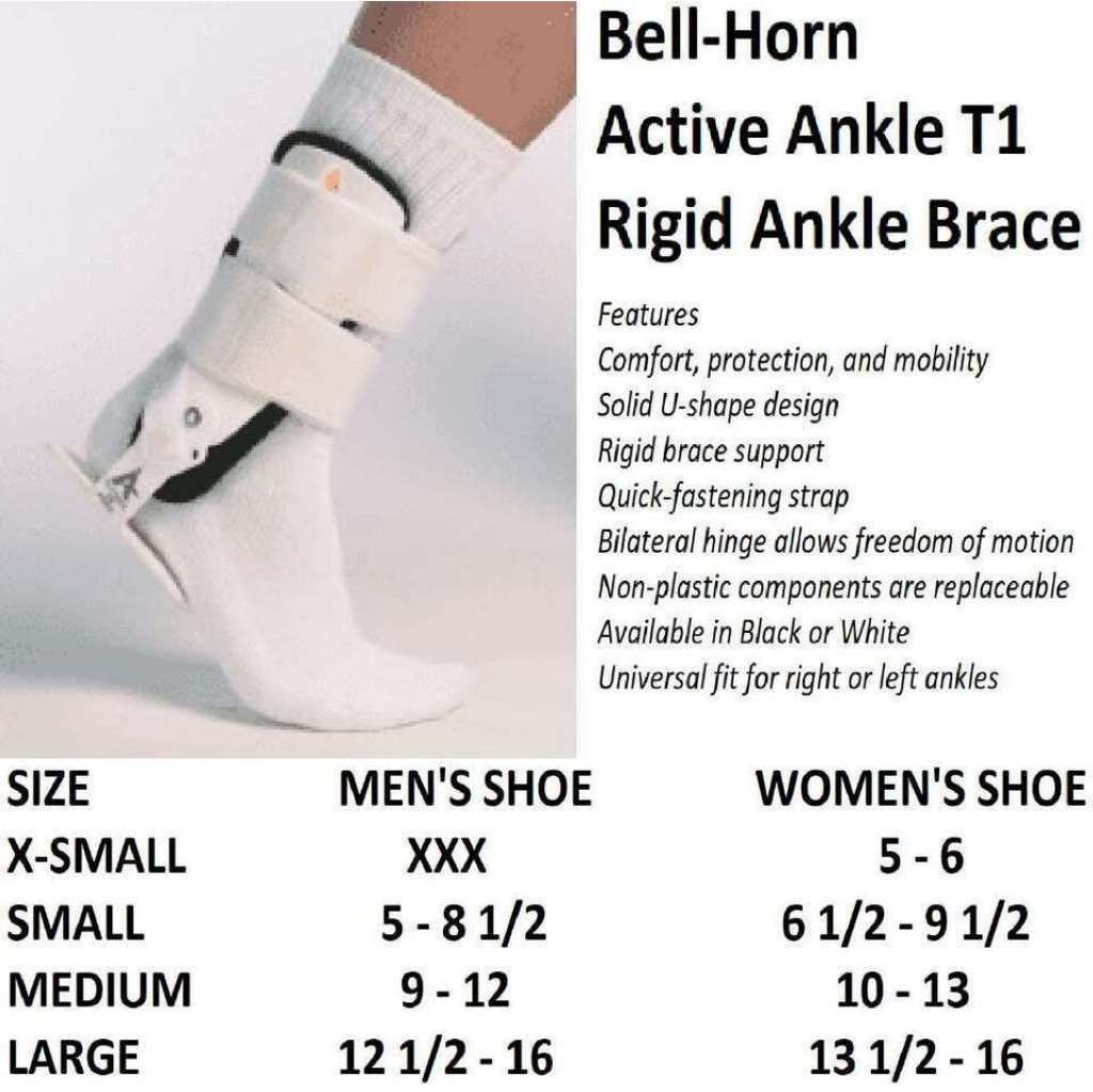 DJO Bell-Horn "The Trainer" Active Ankle T1 Rigid Brace X-Small