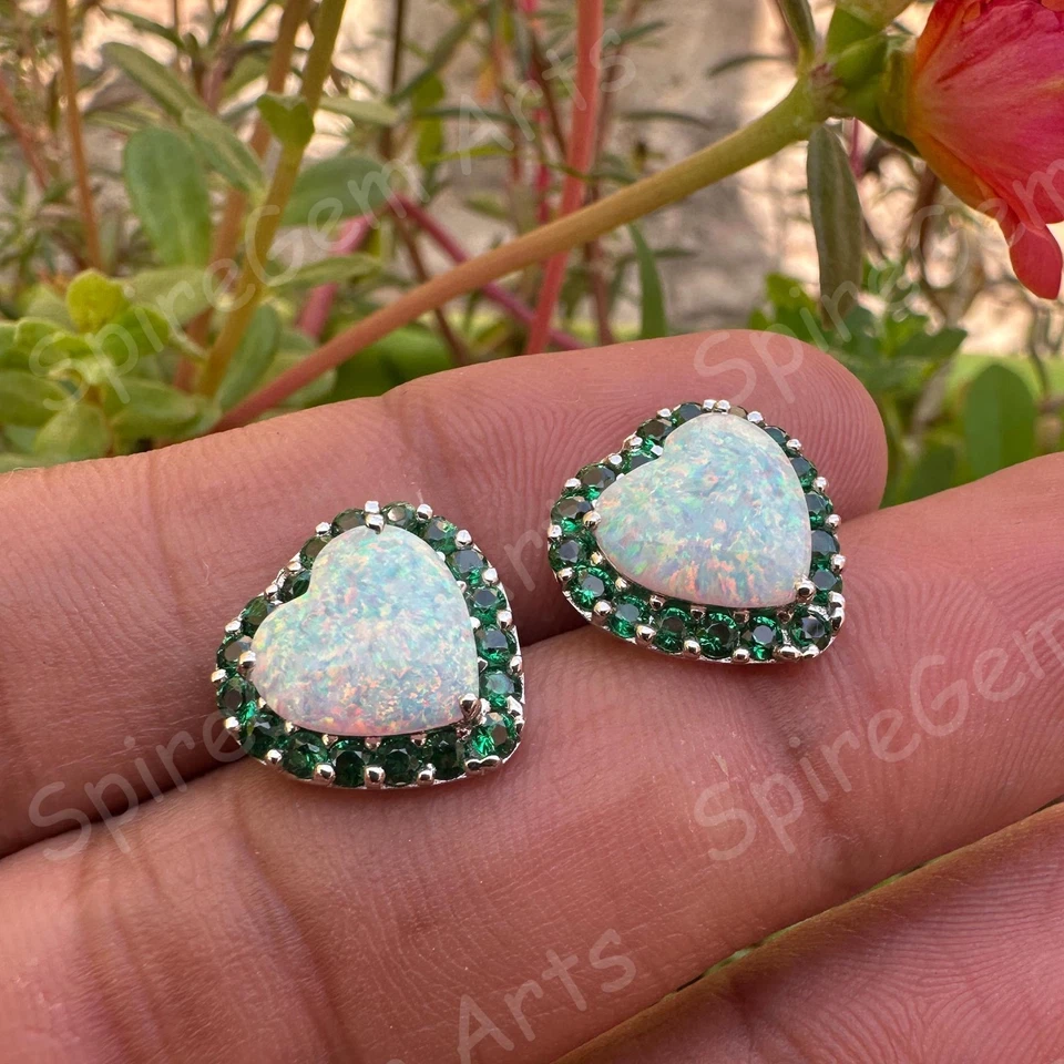 Brincos de opala fogo natural 12 quilates pedras preciosas 925 ganchos de prata maciça - Imagem 2 de 4