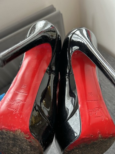 Christian Louboutin Bianca 140 Patent Black Red Bottom Heels 39 UK 6 - Picture 7 of 9