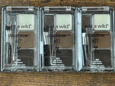 Wet n Wild Ultimate Brow Kit Ash Brown 3 Pack Eyebrow Powder Wax