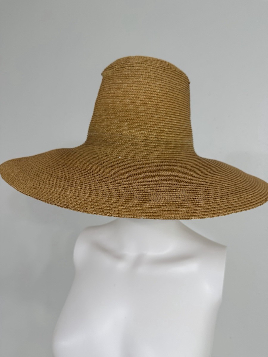 Vintage 80s Patricia Underwood Natural Straw Wide Brim Hat  display picture 2