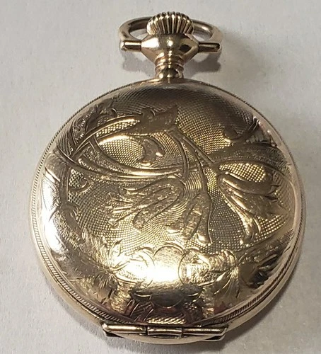 Elgin Hunter Pocket Watch 7j Gold Filled Antique ca.1897 SN 6681153