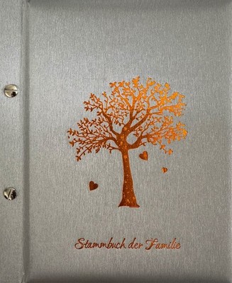Stammbuch TENERIFFA  A5+ (18,0 x 23,0 cm), Metallic,silber, BUCHSCHRAUBEN, Ahnen