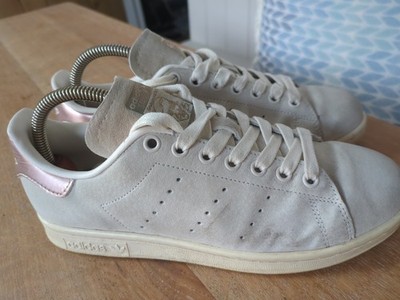 Adidas Originals Stan Smiths UK Größe 6 Damen grau und creme mit Roségold...